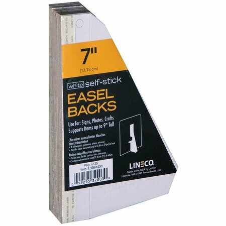 LINECO WHT 7 in. EASEL BACK SNGL WING, 25PK L3281230